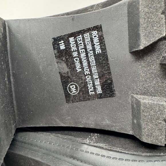 Brand New Pop Women's 11M Romaine Black Faux Fur Trim Heeled Booties Boots - Picture 3 of 10